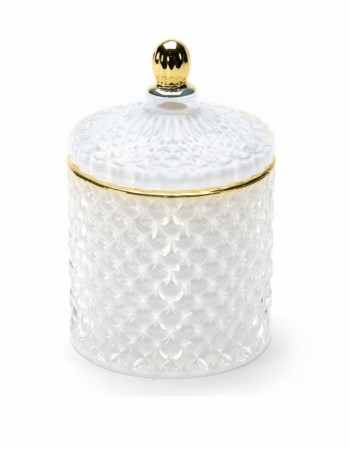 Hvite luksusglass med gulldetaljer